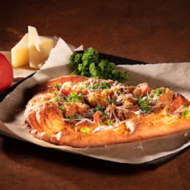 Garlic Parmesan Naan Pizza.